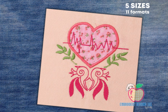 A Heart with a Life Line Applique