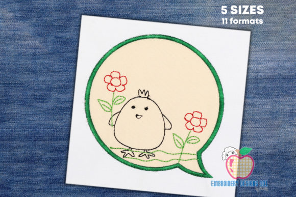 Chick Holding a Flower: A Seasonal Embroidery Gem