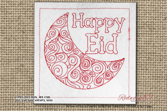 Crescent Moom with Abstract Pattern