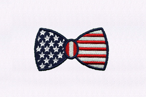 Flag Bowtie Embroidery Design