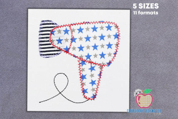 Hair Dryer in Red Blue Color Applique