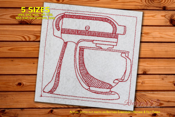 Mixer Redwork: A Charming Kitchen Embroidery for Handmade Gifts