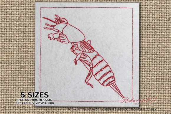 Mole Cricket Redwork: A Seasonal Embroidery Gem