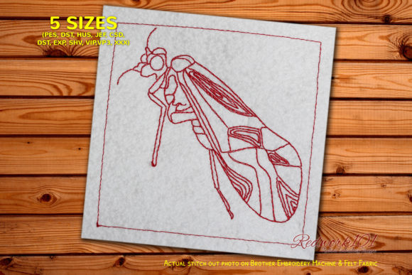 Psocoptera Redwork: A Thoughtful Embroidery Choice