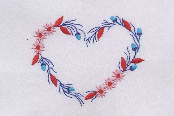 Red Blue Heart: A Thoughtful Embroidery Design for Meaningful Gifts