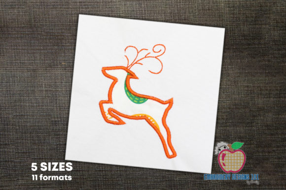 Reindeer in Running Position Applique