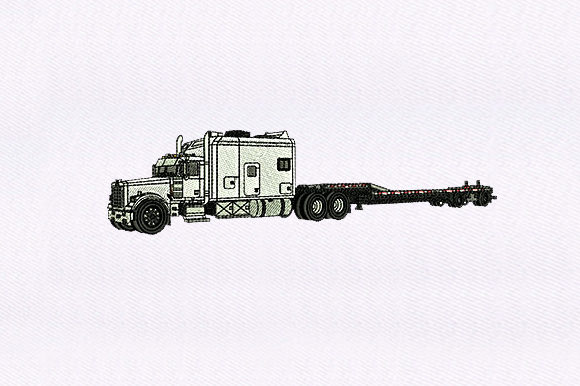 Trailer Truck Embroidery Design